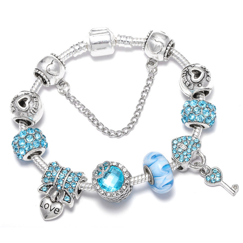 Heart Lock Key Letter Pendant Women's Bracelet