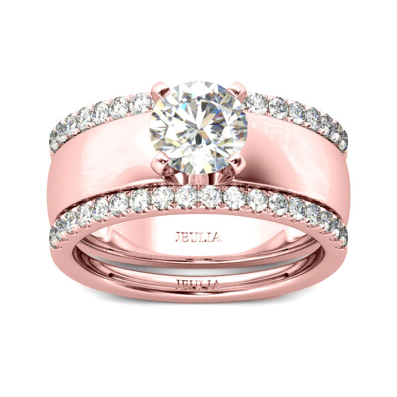Couple Couple Rings Simple Zircon Three-piece Set