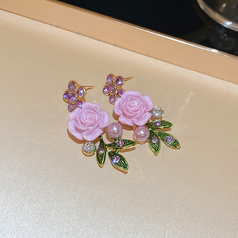 Fashion Personality Camellia Flower Earrings For Women