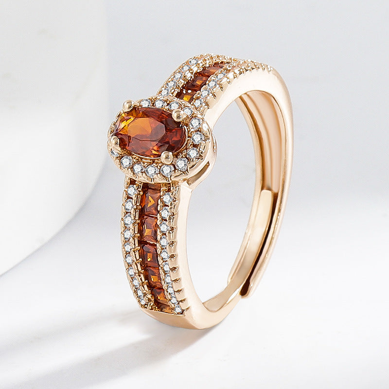 Champagne Real Gold Color Affordable Luxury Style Open Ring