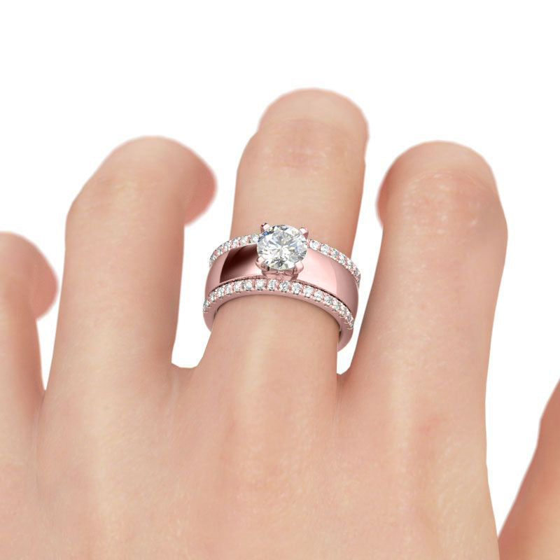 Couple Couple Rings Simple Zircon Three-piece Set