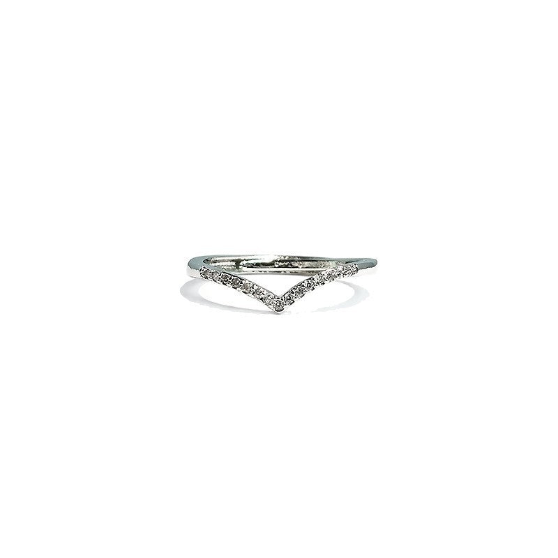 V-shaped Gang Drill Zircon Ring For Women