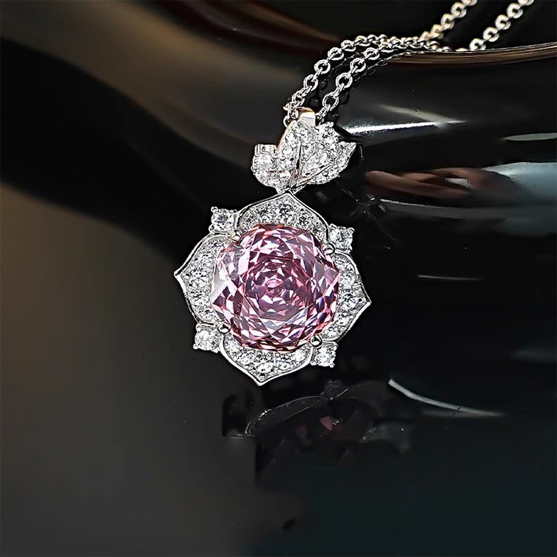 Flower Ring Elegant Graceful High Carbon Diamond Goose Yellow Stud Earrings