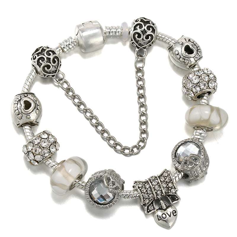 Heart Lock Key Letter Pendant Women's Bracelet