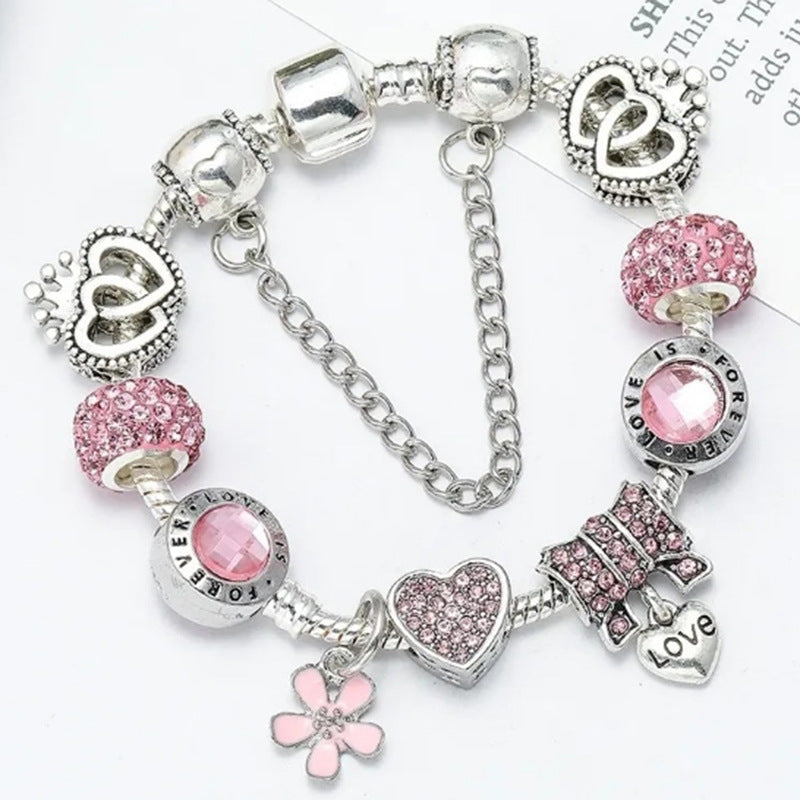 Heart Lock Key Letter Pendant Women's Bracelet
