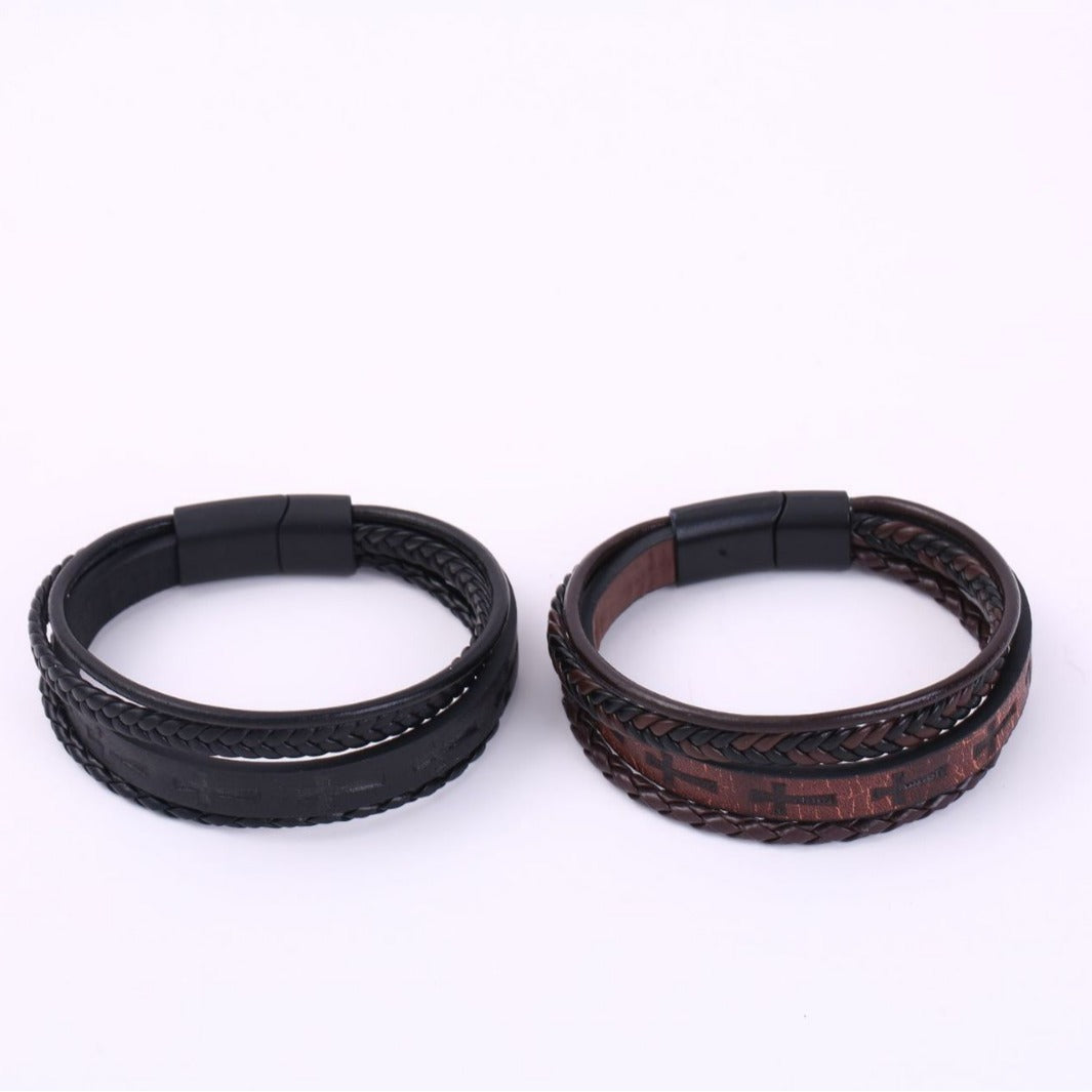 Men's British Retro Pattern Braided Bracelets