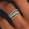 Round Color Zirconium Four-piece Ring
