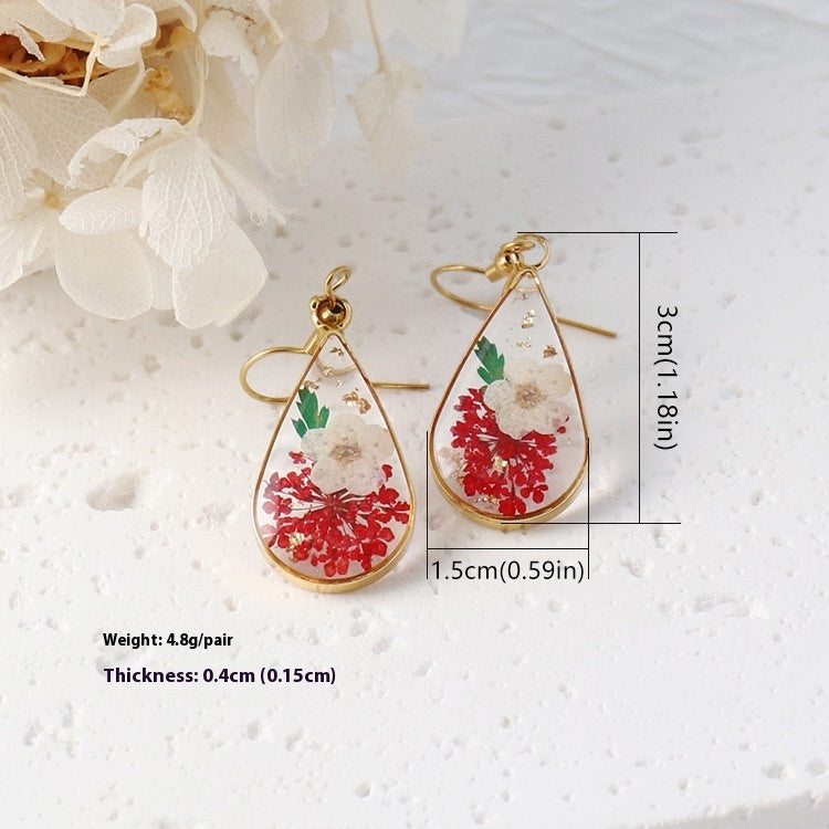 Women's Creative Handmade Dried Flower Earrings