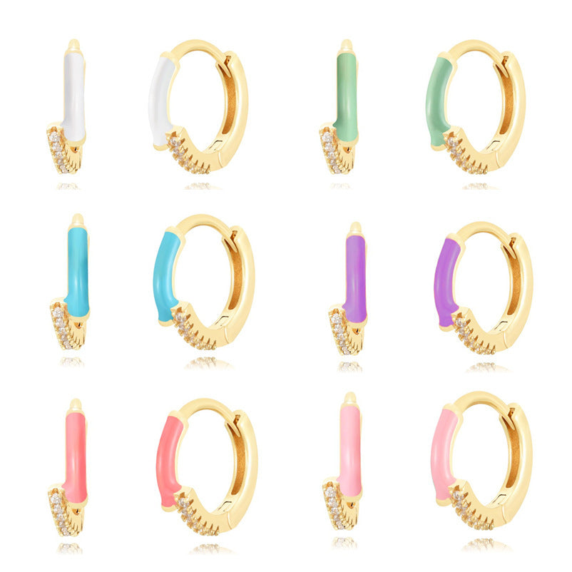 Temperament Epoxy Color Female Geometric Personalized Wild Earrings