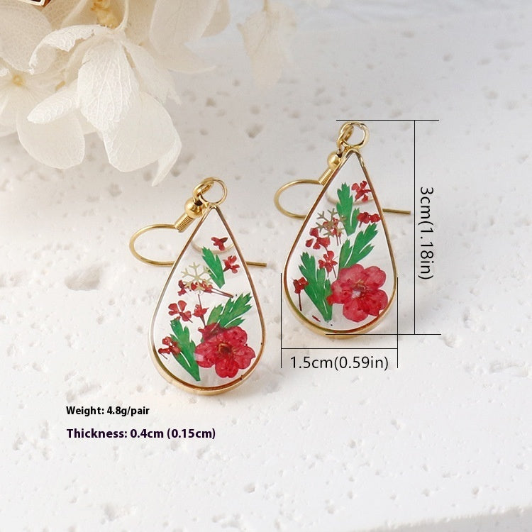 Women's Creative Handmade Dried Flower Earrings