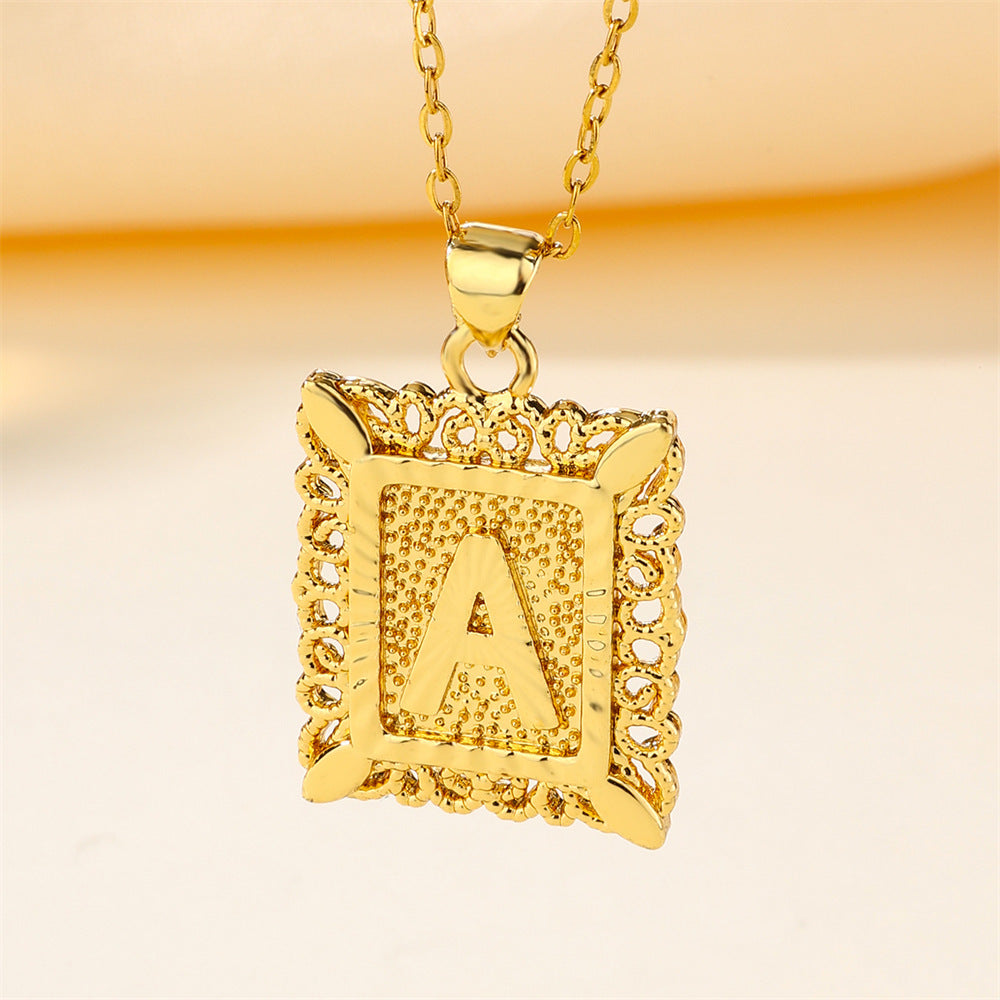 26 English Letters Stainless Steel Necklace