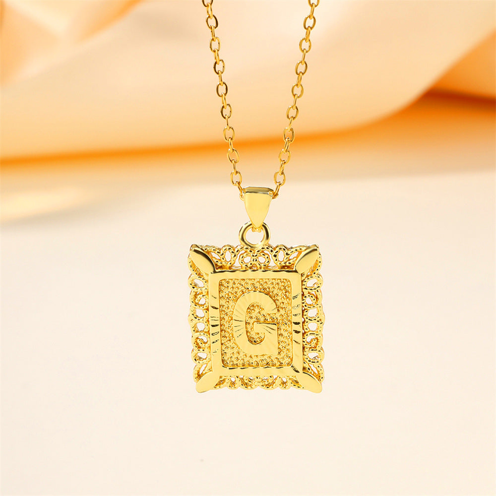 26 English Letters Stainless Steel Necklace