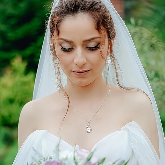 Simulated Pearl Jewelry Diamond Inlaid Clavicle Chain To Give Mom