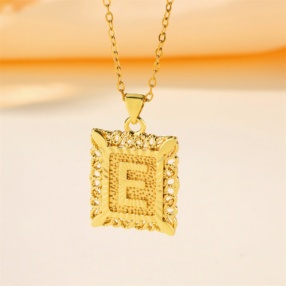 26 English Letters Stainless Steel Necklace