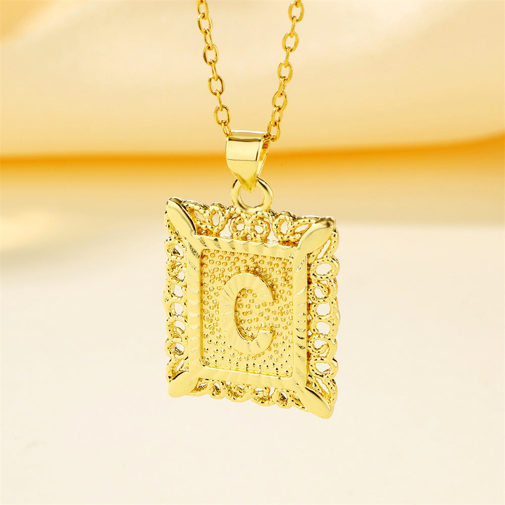 26 English Letters Stainless Steel Necklace