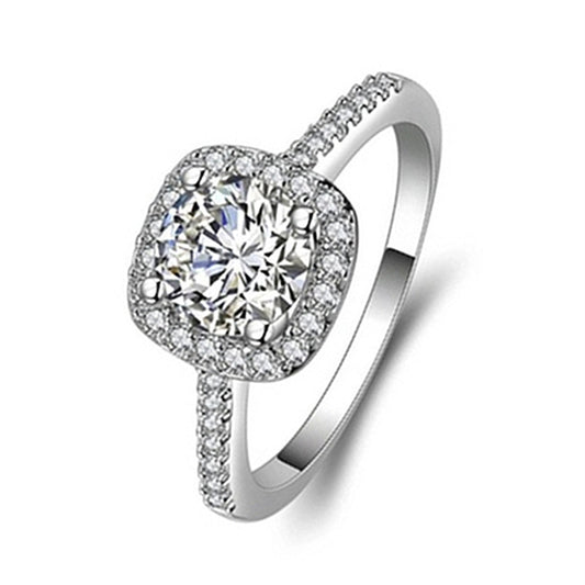 White Gold Plated Bracelet Eight Hearts And Eight Arrows Zircon Ring