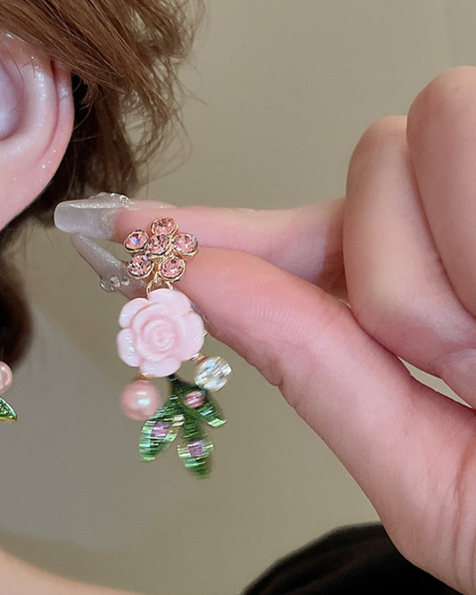 Fashion Personality Camellia Flower Earrings For Women