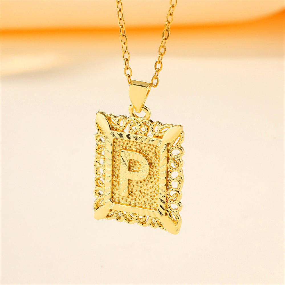 26 English Letters Stainless Steel Necklace