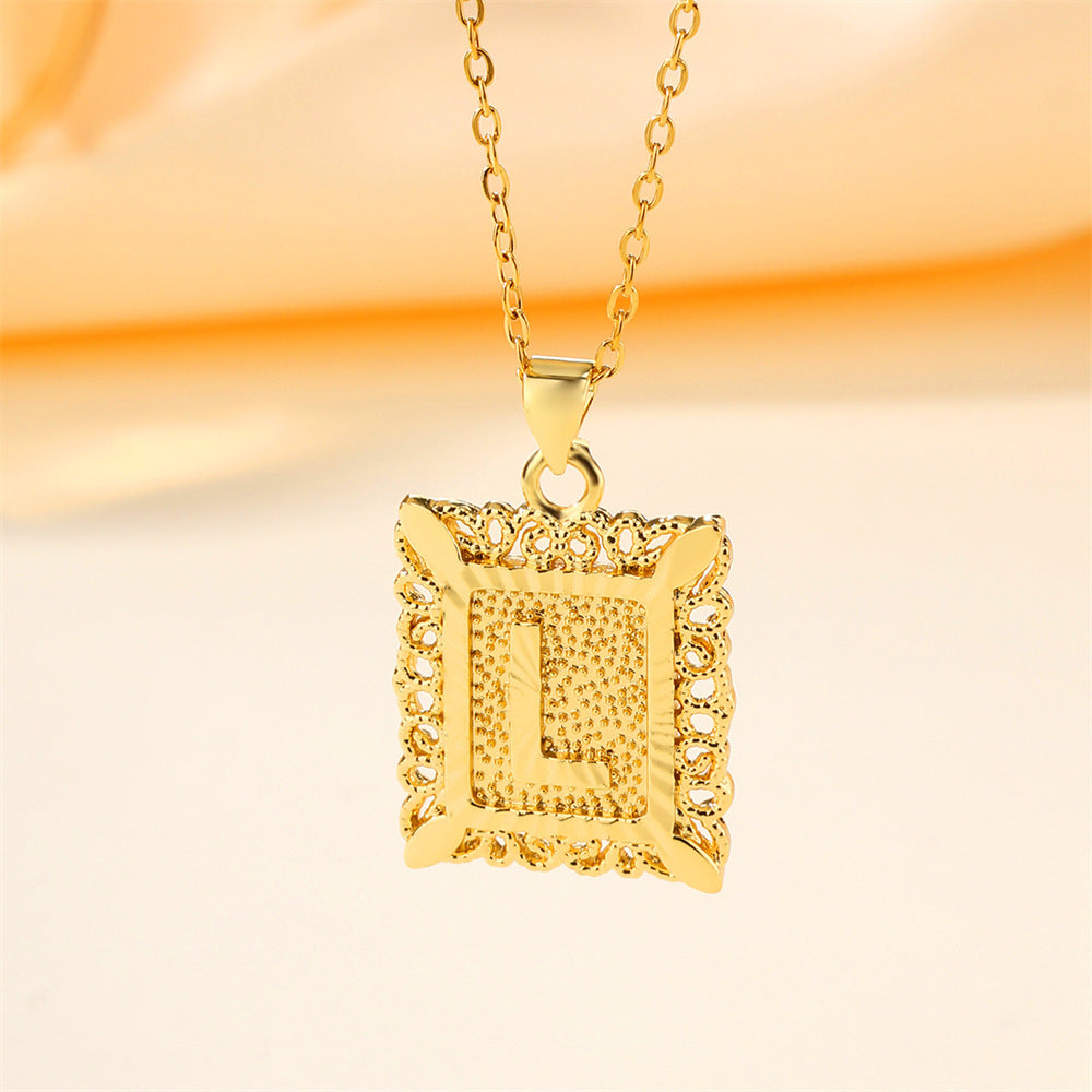 26 English Letters Stainless Steel Necklace