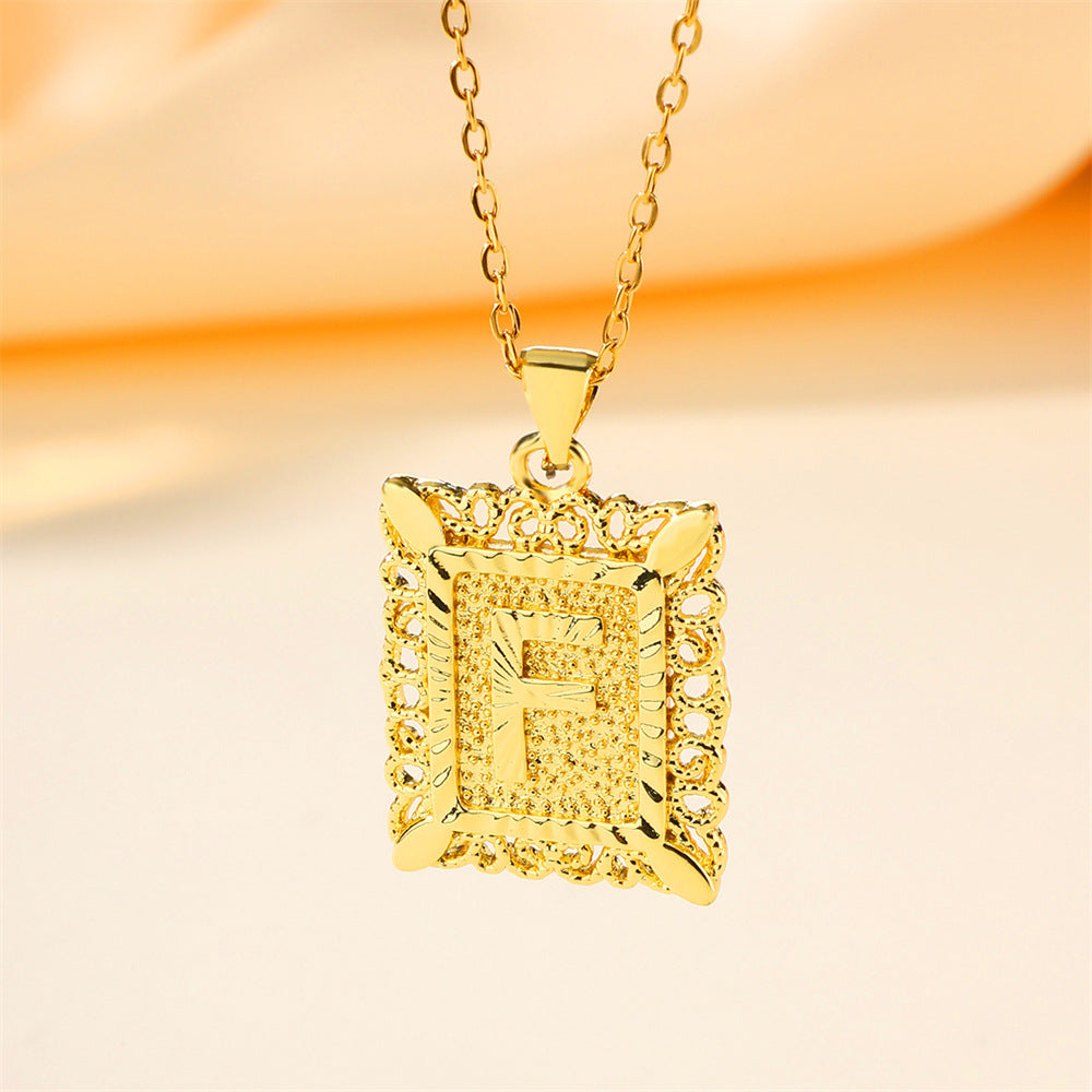 26 English Letters Stainless Steel Necklace