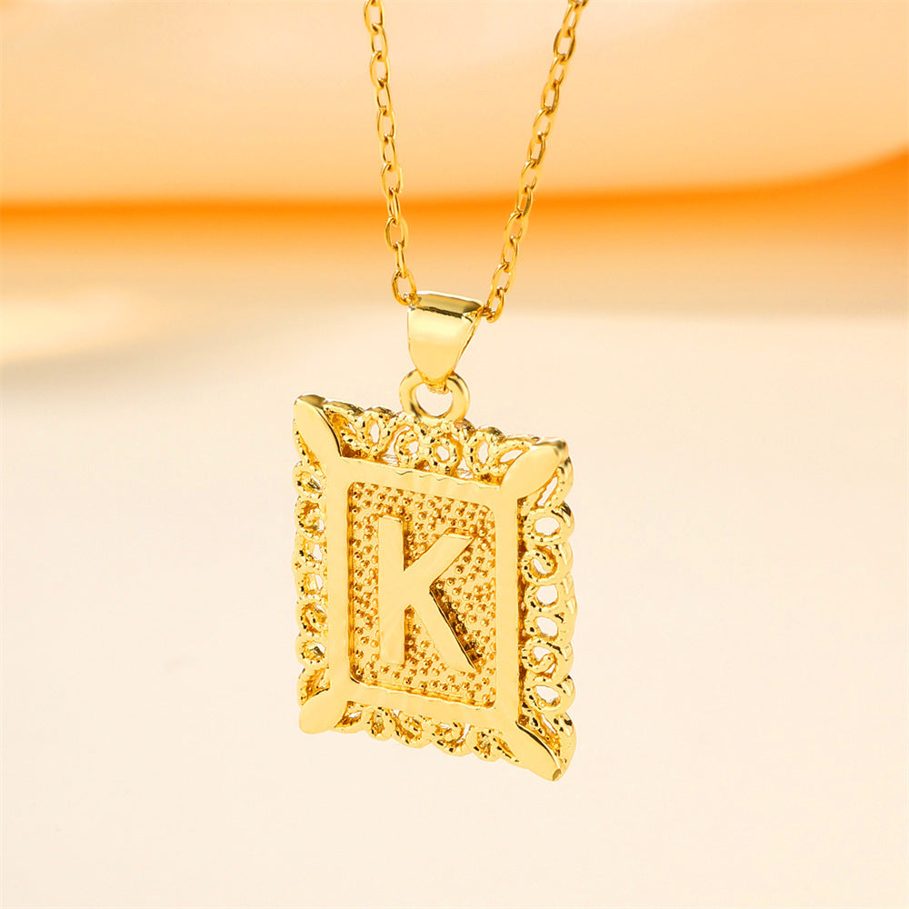26 English Letters Stainless Steel Necklace