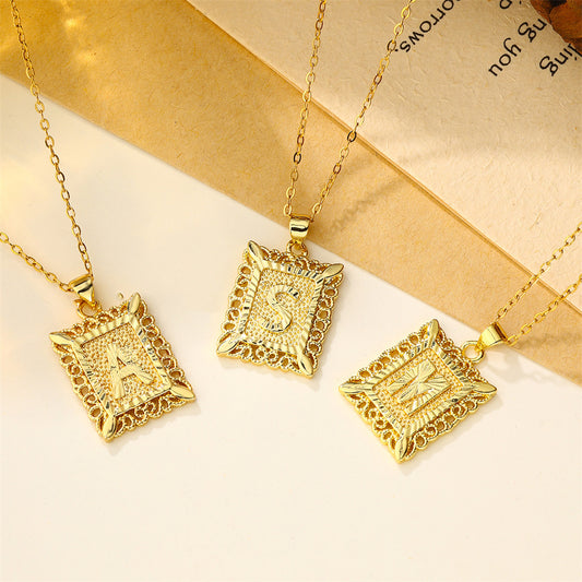 26 English Letters Stainless Steel Necklace