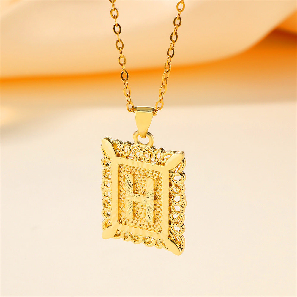 26 English Letters Stainless Steel Necklace