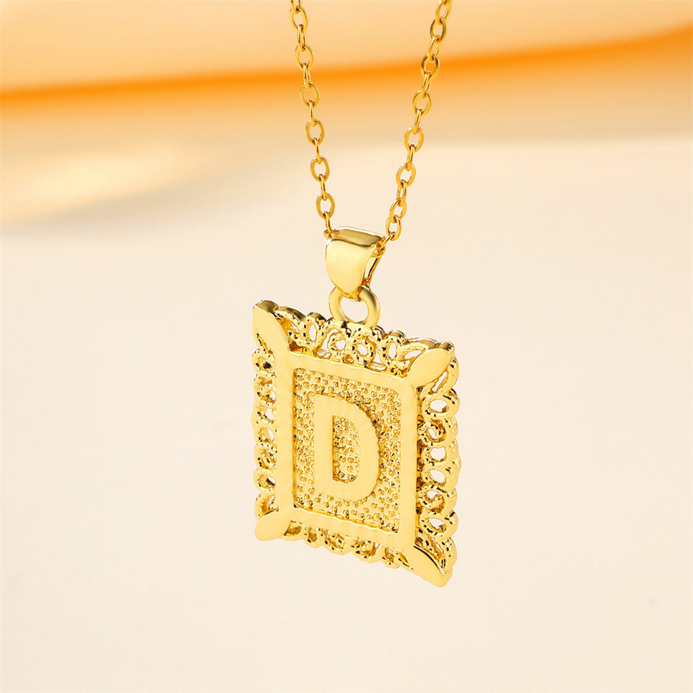 26 English Letters Stainless Steel Necklace