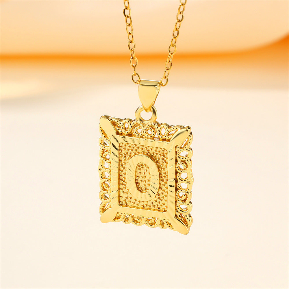 26 English Letters Stainless Steel Necklace