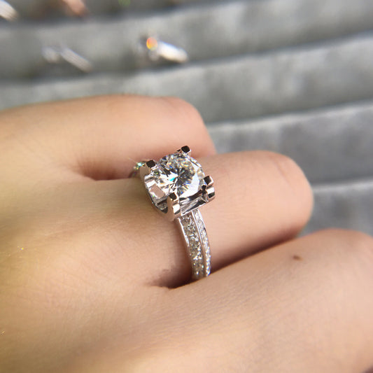 Moissanite Temperament Open Ring For Women