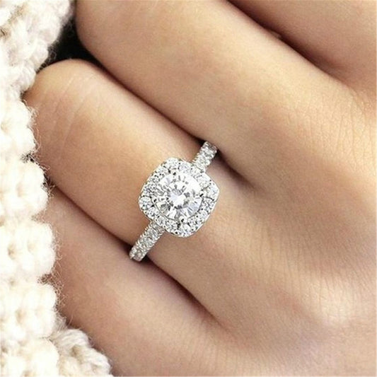 White Gold Plated Bracelet Eight Hearts And Eight Arrows Zircon Ring
