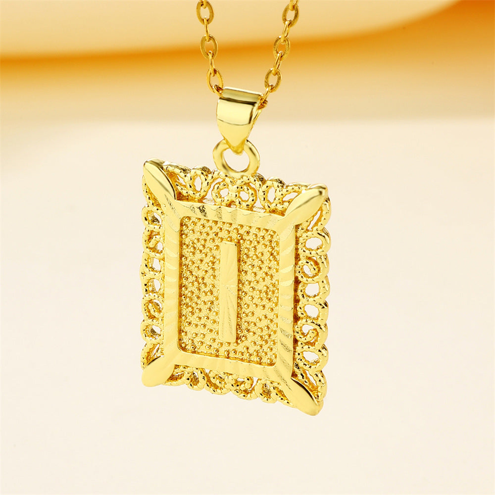 26 English Letters Stainless Steel Necklace