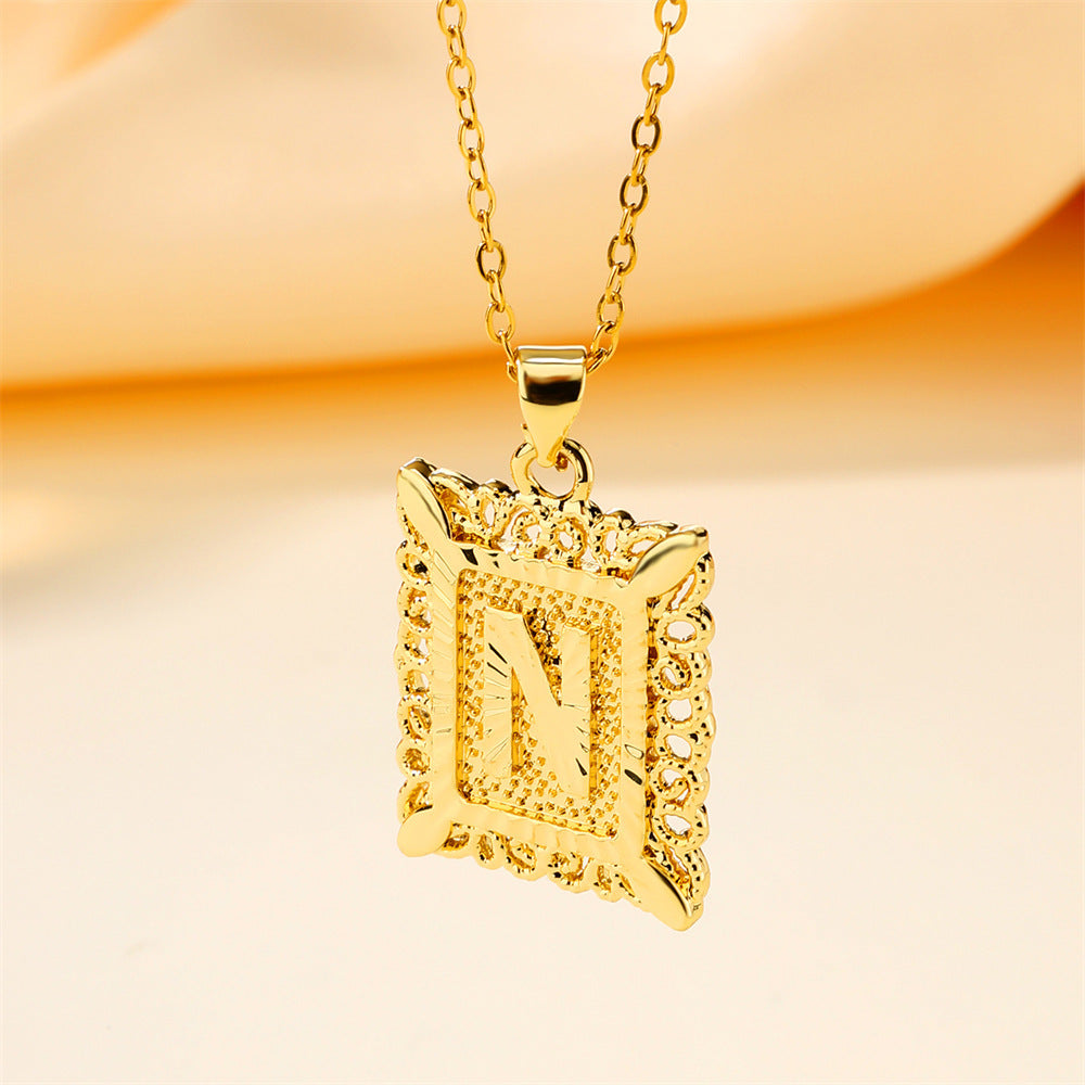 26 English Letters Stainless Steel Necklace