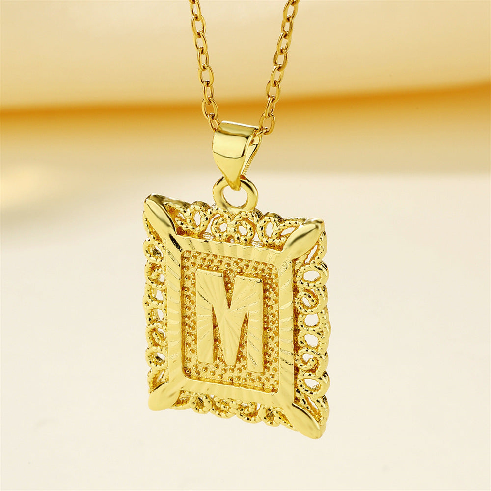 26 English Letters Stainless Steel Necklace