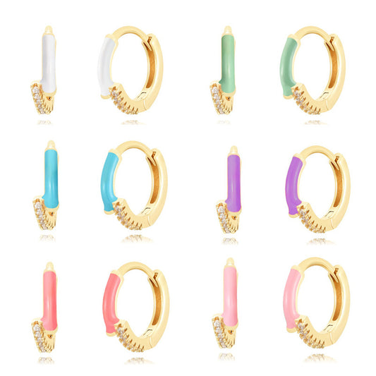 Temperament Epoxy Color Female Geometric Personalized Wild Earrings