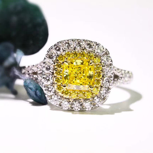 Women's Micro Inlaid Zircon Artificial Diamond Ring Princess
