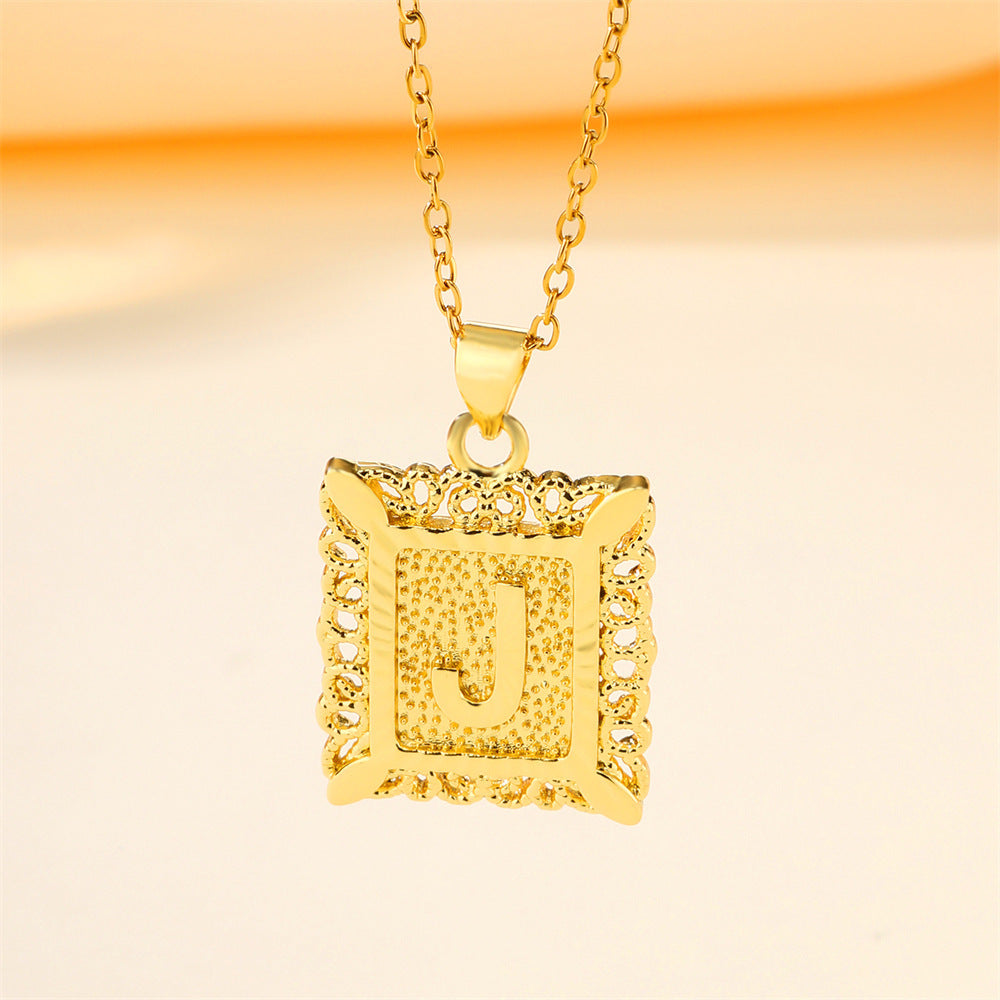 26 English Letters Stainless Steel Necklace