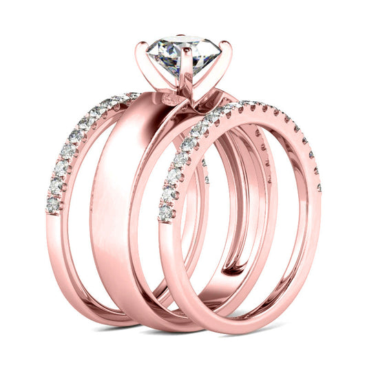 Couple Couple Rings Simple Zircon Three-piece Set
